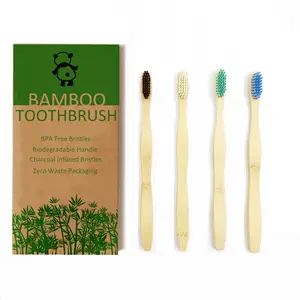 Зубная щетка ExiuBro из бамбука, 4 шт.упаковка