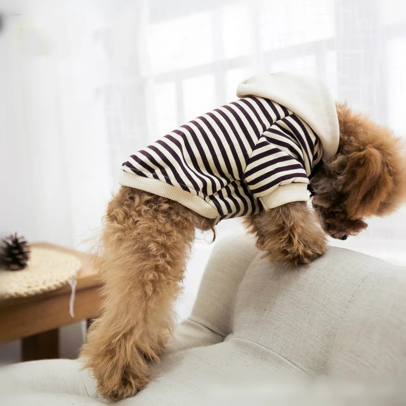 

Stripe Dog Hoodie for Small Dogs Pet Clothes For Puppies Pets Sweatshirts Frenchie Pomeranian Chihuahua Teddy Outfit Apparel