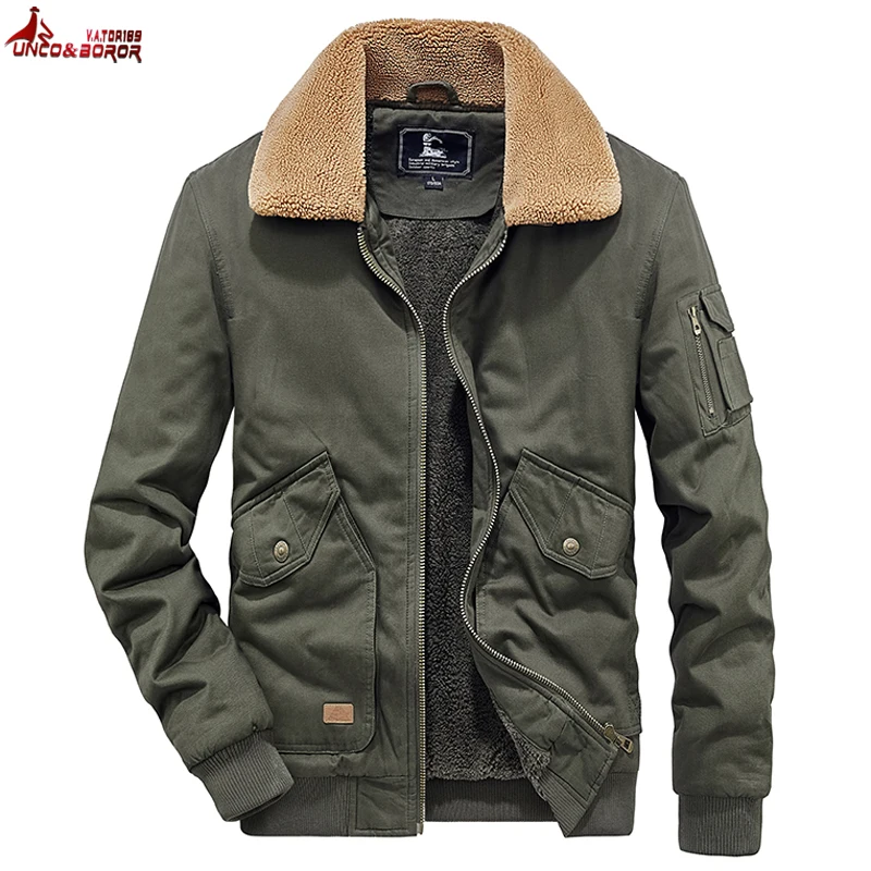 

100% Cotton Military Denim Jacket Men Streetwear Fleece Thick Warm Winter Multi-pocket Motorcycle Cargo Coat Parkas Men Clothing