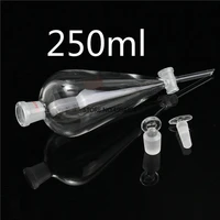 one pc 250ml pyriform glass separatory funnel with glass stopper for lab glassware free shipping