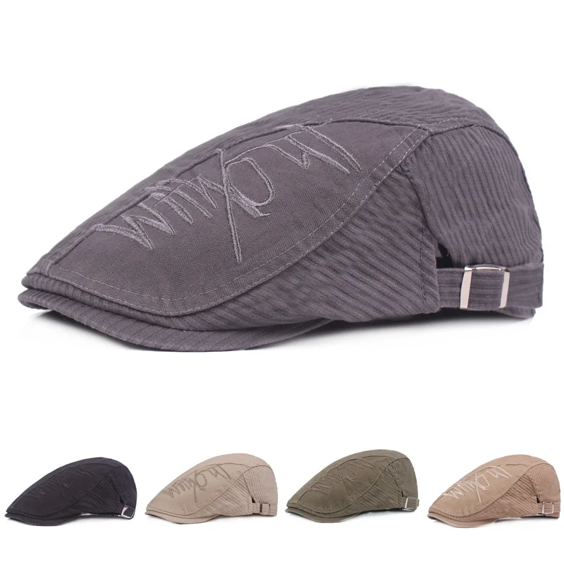 

SILOQIN Spring Autumn Fashion Men's Cotton Berets Adjustable Letter Embroidery Leisure Tongue Caps Snapback Tourism Motion Hat