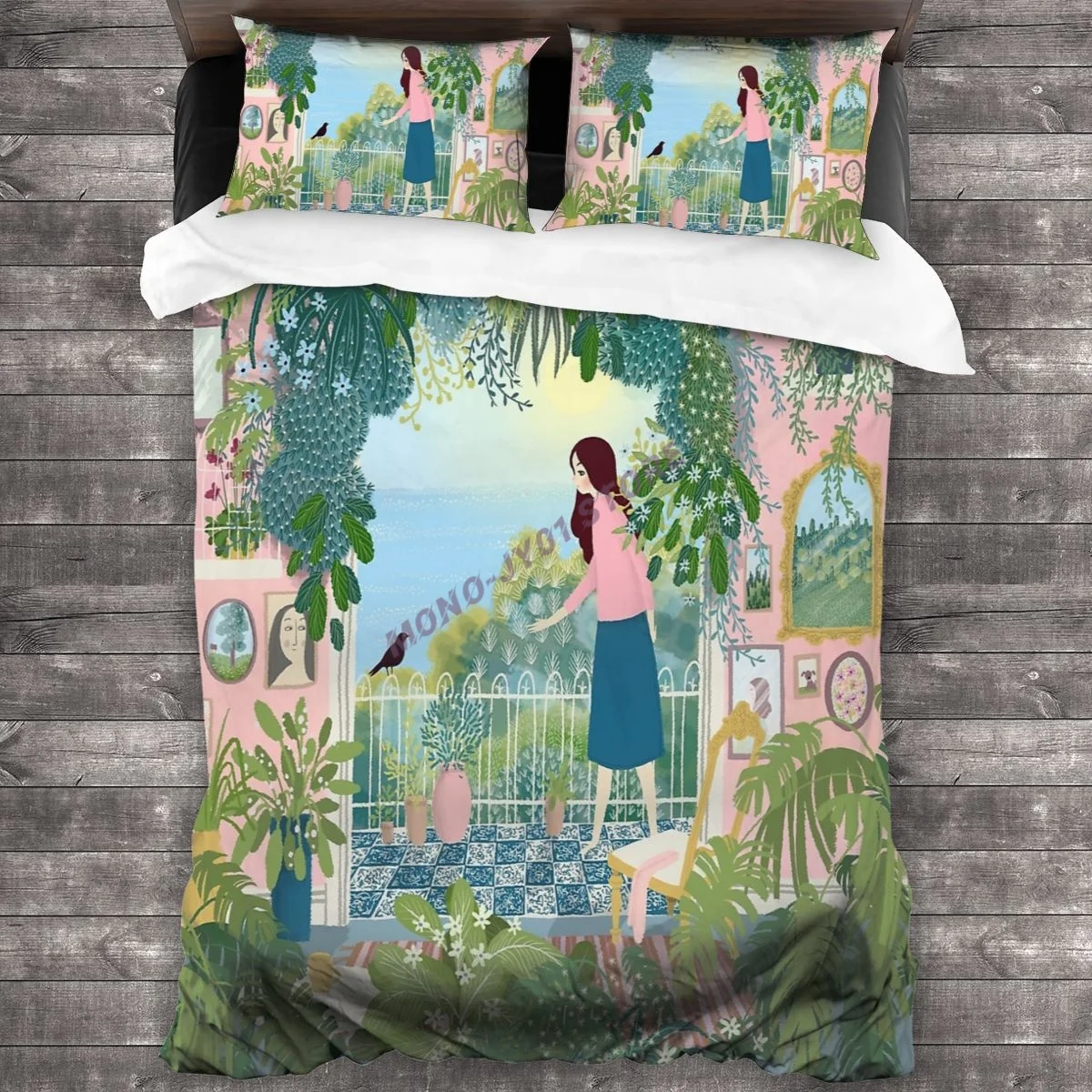 

A Bird On The Balcony Bedding Set Duvet Cover Pillowcases Comforter Bedding Sets Bedclothes