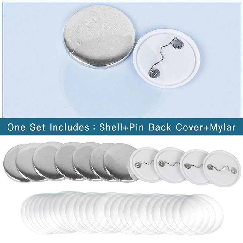 

58mm Badges Blank Pin 100pcs Button Maker Plastic Button Parts Supplies Round Badge Punch Press Machine