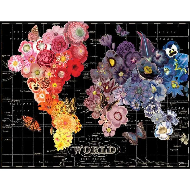 

DIY Painting By Numbers Flower Butterfly Oil Coloring By Numbers World Map Wall Art Canvas Picture Hand Painted Room Decor