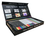 75pcs art set colored drawing tools high quality painting lead professional adult drawing stationery color pencil set