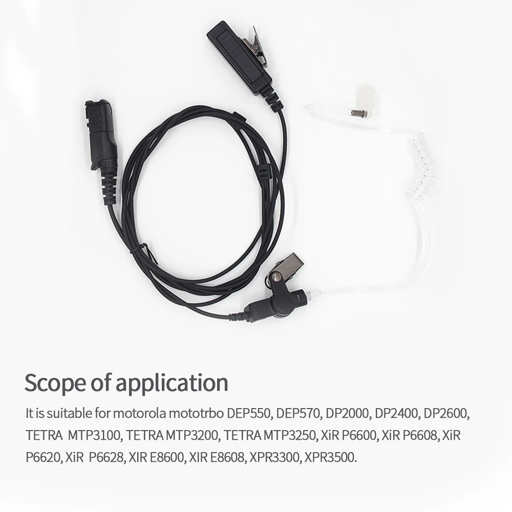 Двусторонняя радиостанция Walkie-Talkie Earhook подходит для Motorola DP2400 XiR P6620 MTP3250 MTP3200