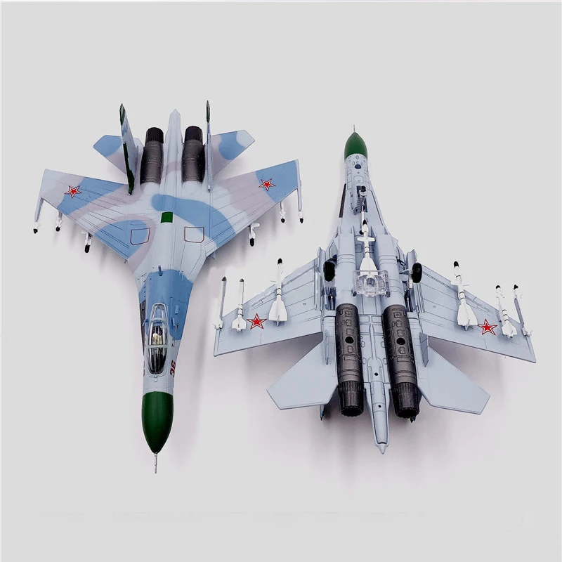 1/100 ВВС России Su-27s Фланкер Su27 Истребитель модель литья под давлением коллекция
