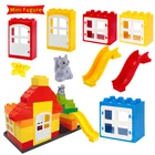 Дверной дом горка животные аксессуары большой размер Строительные блоки совместимы с брендовыми блоками игрушки для детей