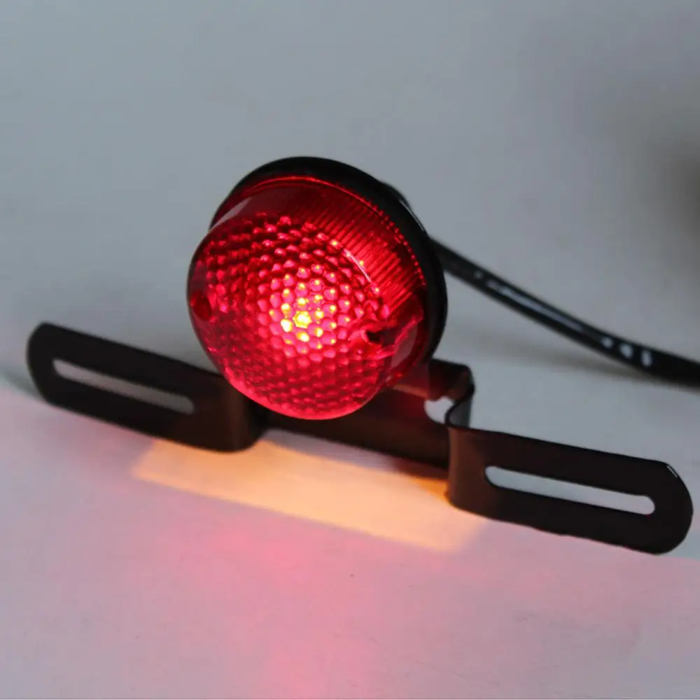 RED 12V мотоцикл Красный тормозной Хвост сзади светильник лампочка для Harley измельчитель на заказ, для кафе, для гоночного мотоцикла сигнал поворота, стоп-сигналы - Цвет: RED