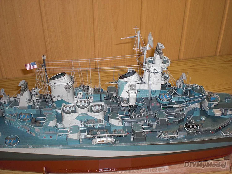 DIYMyModeI 1:280 USS missuri Battleship, modelo de papel, USS missuri, hecho a mano, bricolaje-5