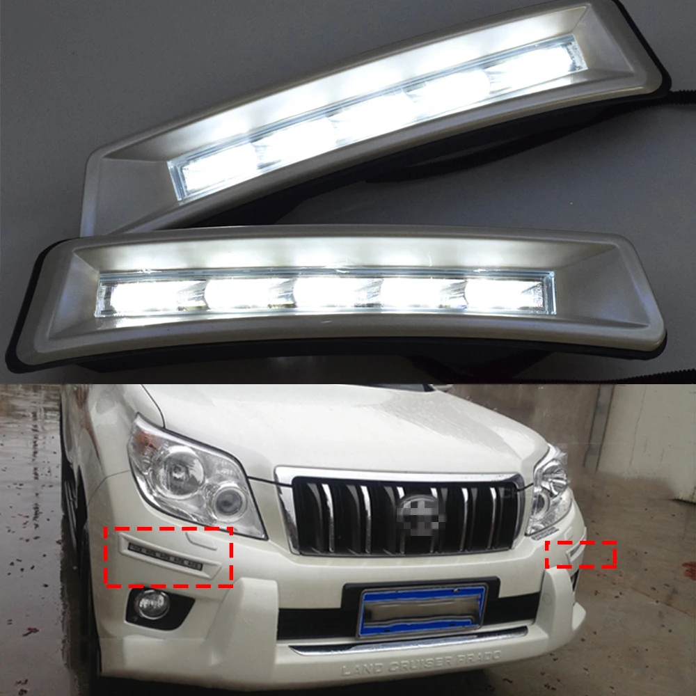 ECAHAYAKU 12 В Автомобильный светодиодный DRL для Toyota Prado FJ150 LC150 Land Cruiser 2700/4000 2010 2011 2012 2013