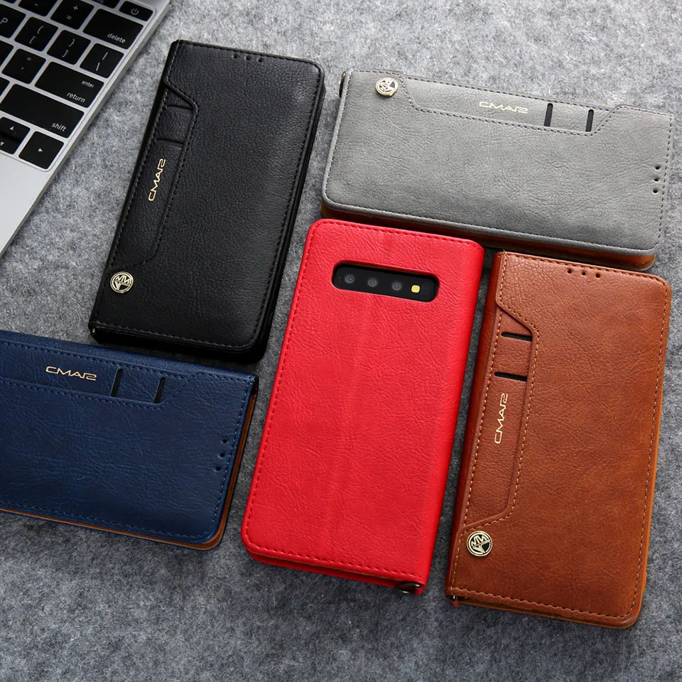 Кожаный чехол для samsung Galaxy S10 S9 S8 S7 из искусственной кожи Обложка Чехол портмоне с