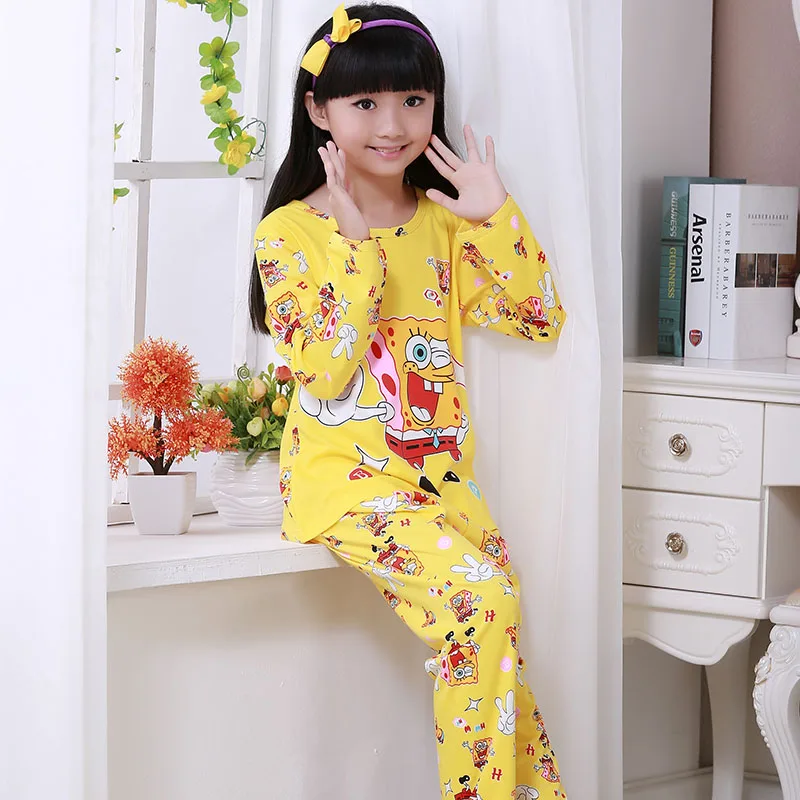 New Arrivals Autumn Winter Girl Pajamas Set Baby Long Sleeved Sleepwear Suit Big Girls Nightwear Pants Girl Tops Kids Gift - Цвет: C Y hai mian