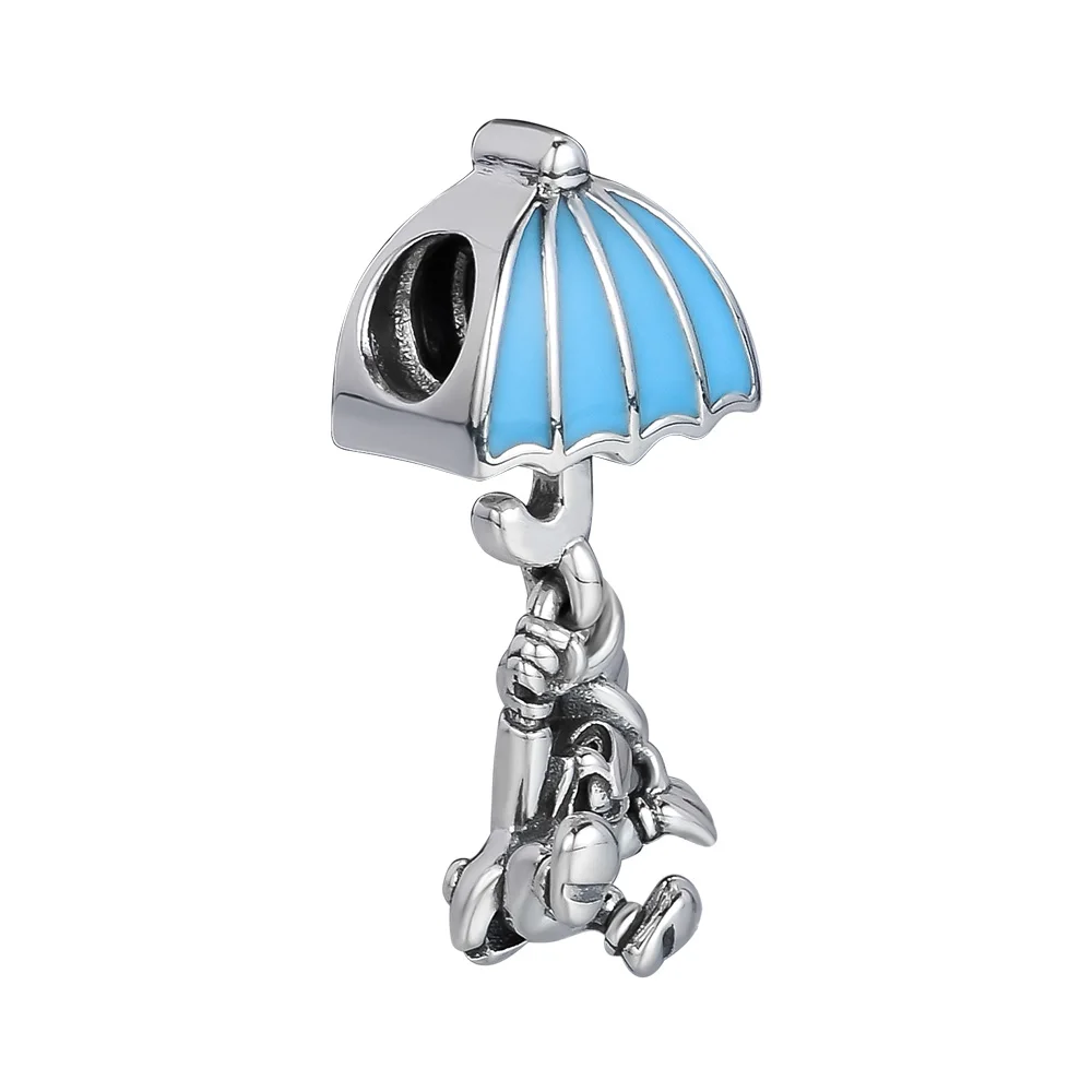 Винтажные шармы-подвески Jiminy Cricket из серебра 928 пробы синие Бусины Оригинальные