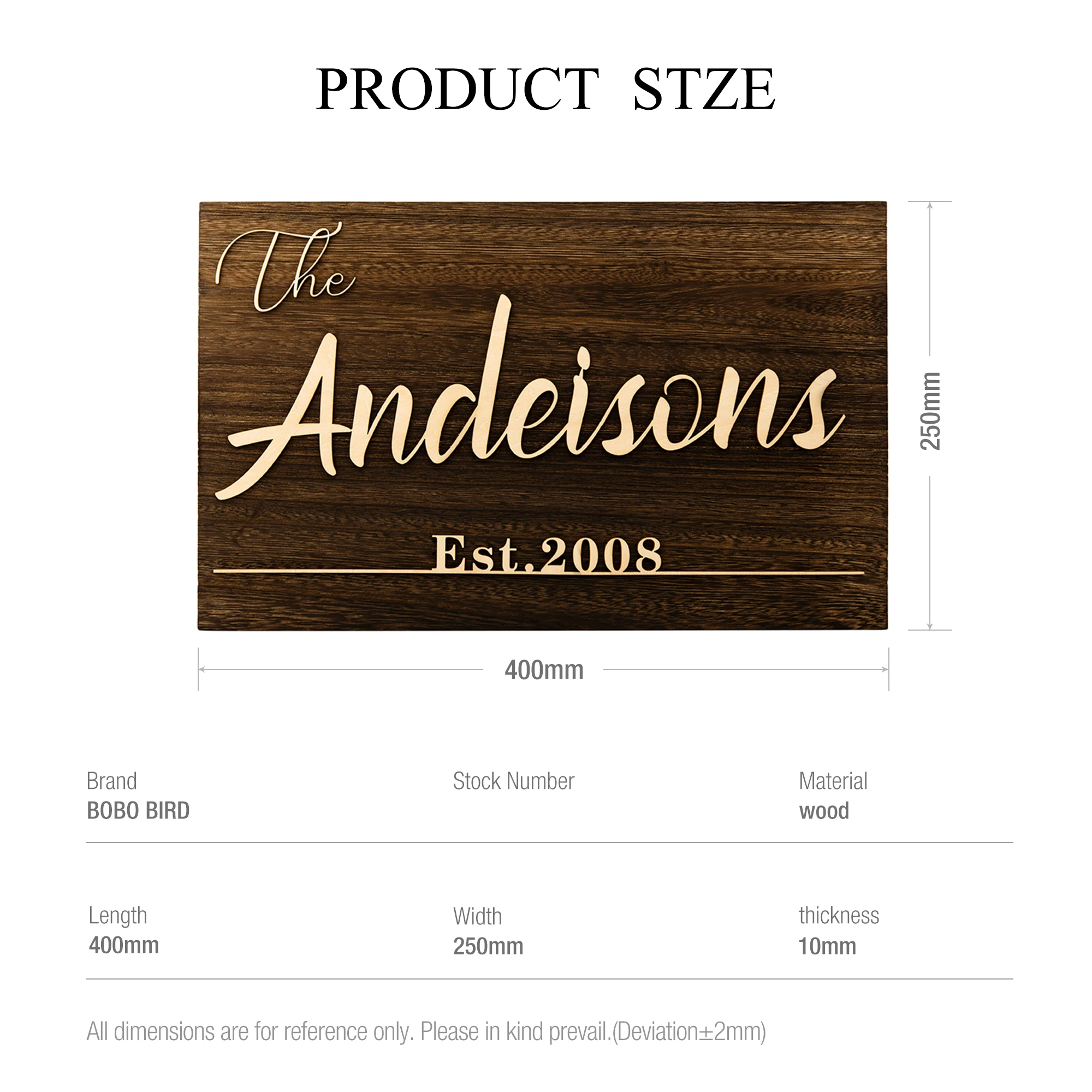 

Custom Wood Last Name Sign Laser Engraved Wooden Name Tag Family Name Established Sign Personalized Wood Desk Name Dropshipping