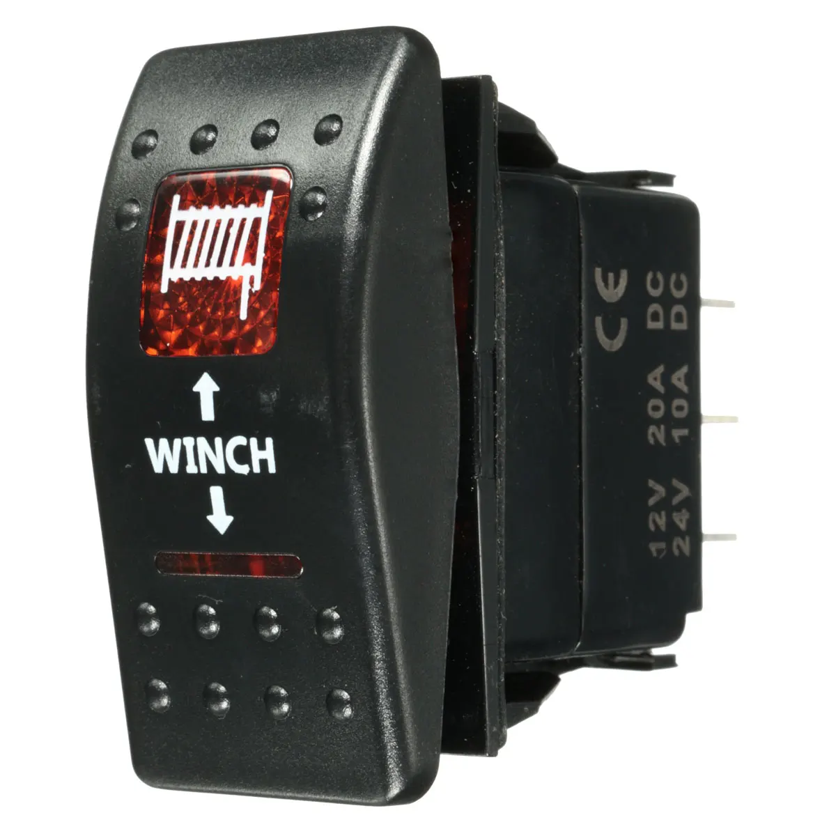 12V 20A 7-контактный светодиодный кулисный переключатель лебедка Лебедка/Караван морской двойной светильник синий и красный цвета с открытыми пальцами; цвета оранжевый, зеленый, белый