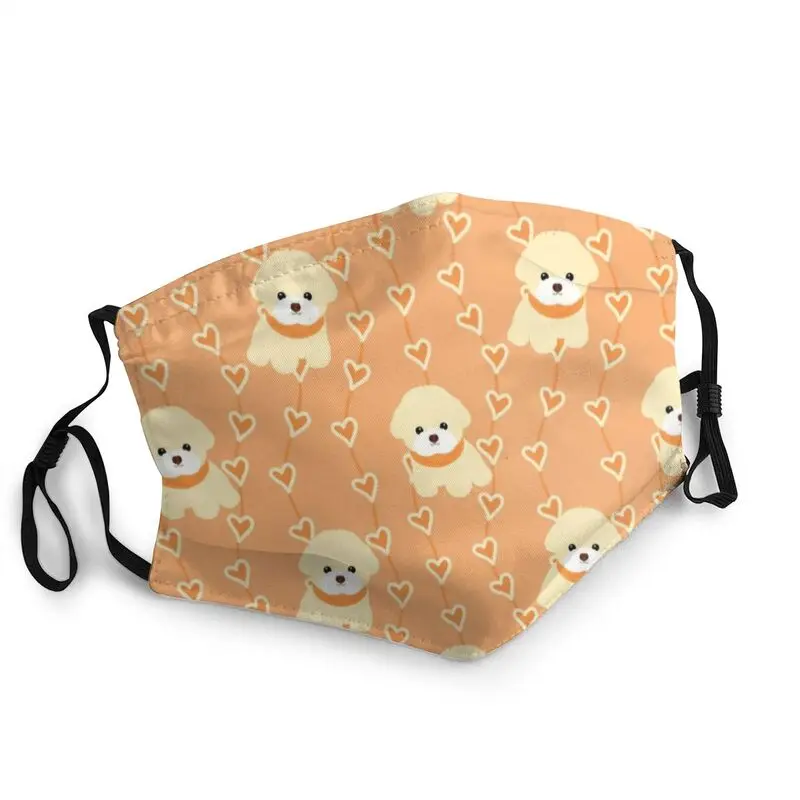 

Love Bichon Frise Puppy Mask Anti Haze Dustproof Adjustable Dog Pet Face Mask Protection Cover Men Respirator Mouth Muffle