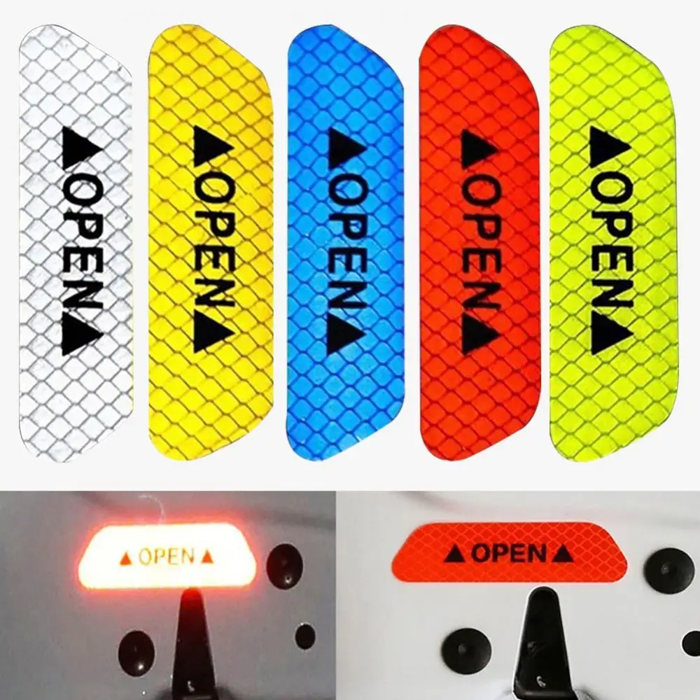 

4Pcs OPEN Car Vehicle Door Reflective Safety Mark Warning Decals Sticker Decor Car Accessories