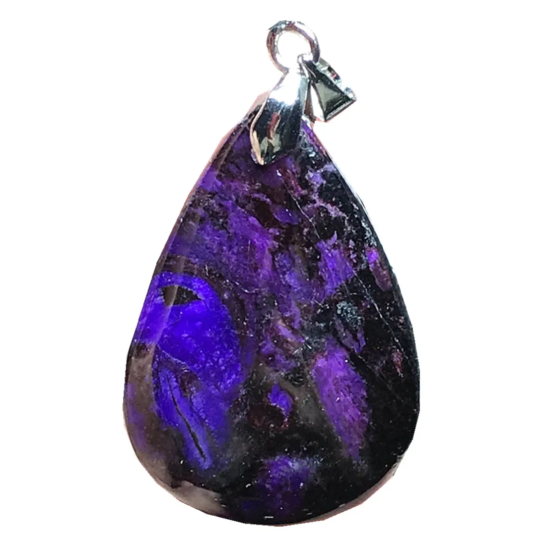 

Real Natural Royal Purple Sugilite Pendant For Women Man Crystal 31x21x8mm Beads Silver Healing Anticancer Stone Jewelry AAAAA