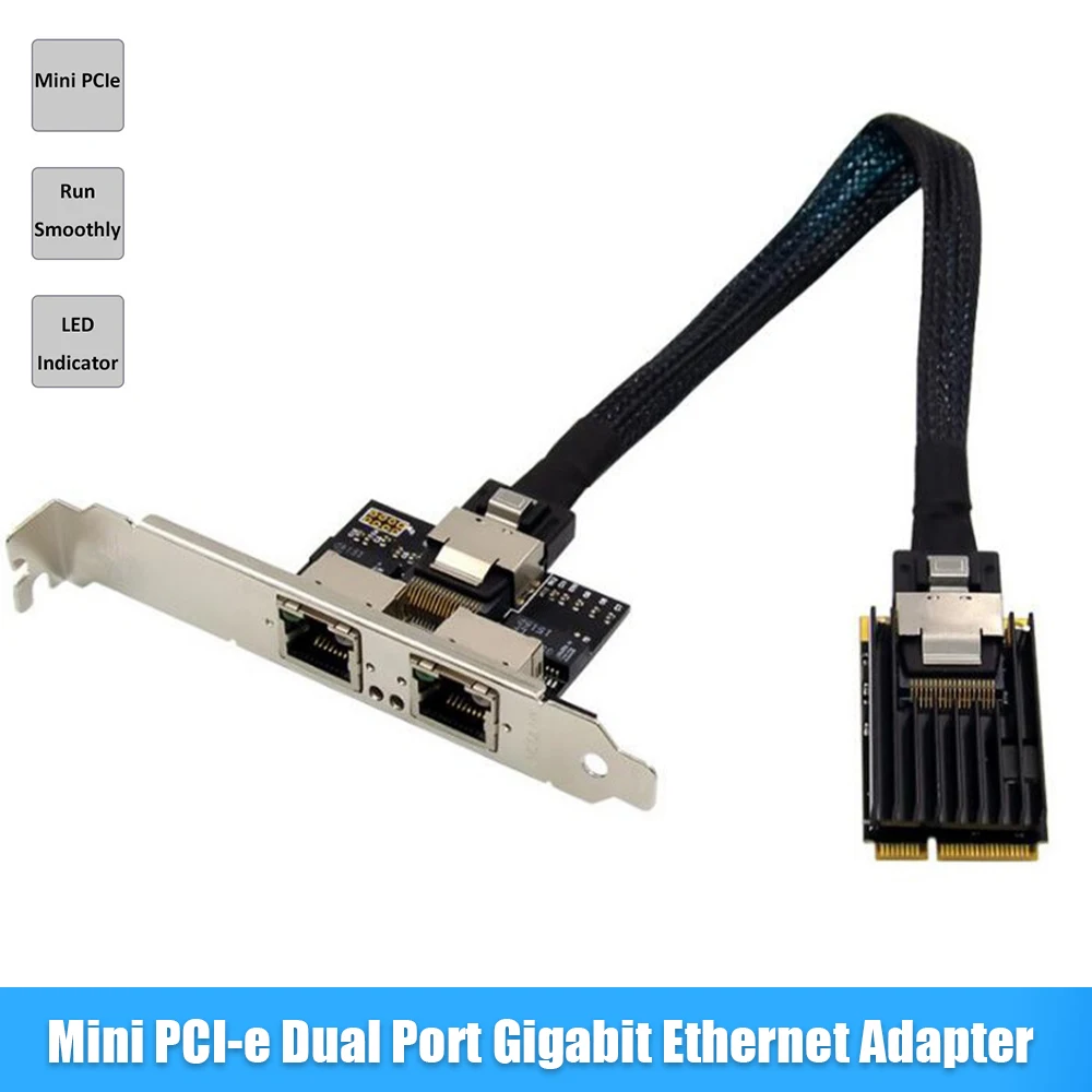 

MINI PCIE Gigabit Ethernet сетевой адаптер с двумя портами 1000M промышленная Сеть Электрический порт сетевая карта I350AM2