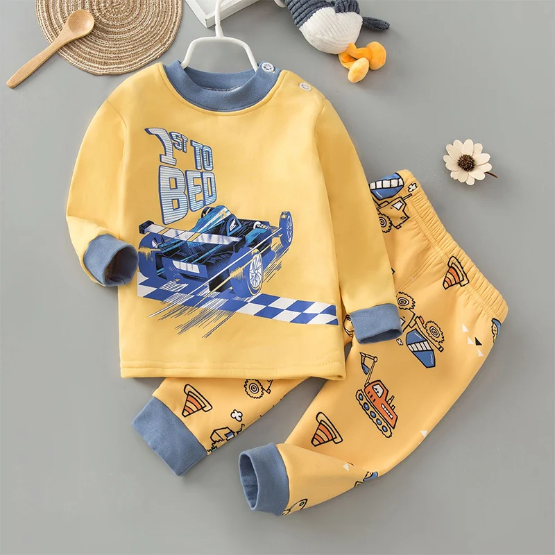 Pijamas de franela de invierno para ni&ntilde;os, ropa de dormir c&aacute;lida, conjuntos de ropa para el hogar con bonitos dibujos de unicornios, 4-6-1