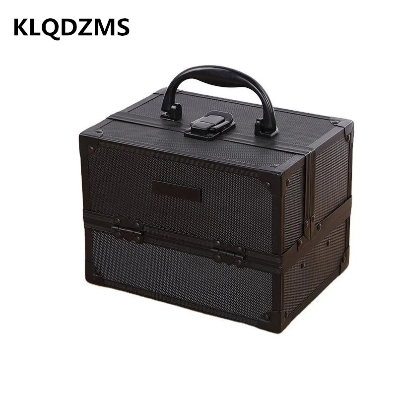KLQDZMS Women Hand-Cosmetic Case Storage Box Multifunctional Handbag Large Capacity Portable Makeup Beauty Bag Mini Cosmetic Bag