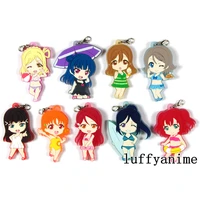 lovelive sunshine aqours rubber mascot pendant ruby love live cute anime mobile cell phone straps accessories charm keychain