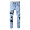 

Fashion brand jeans Amiri embroidery hole washed old denim jacket #602