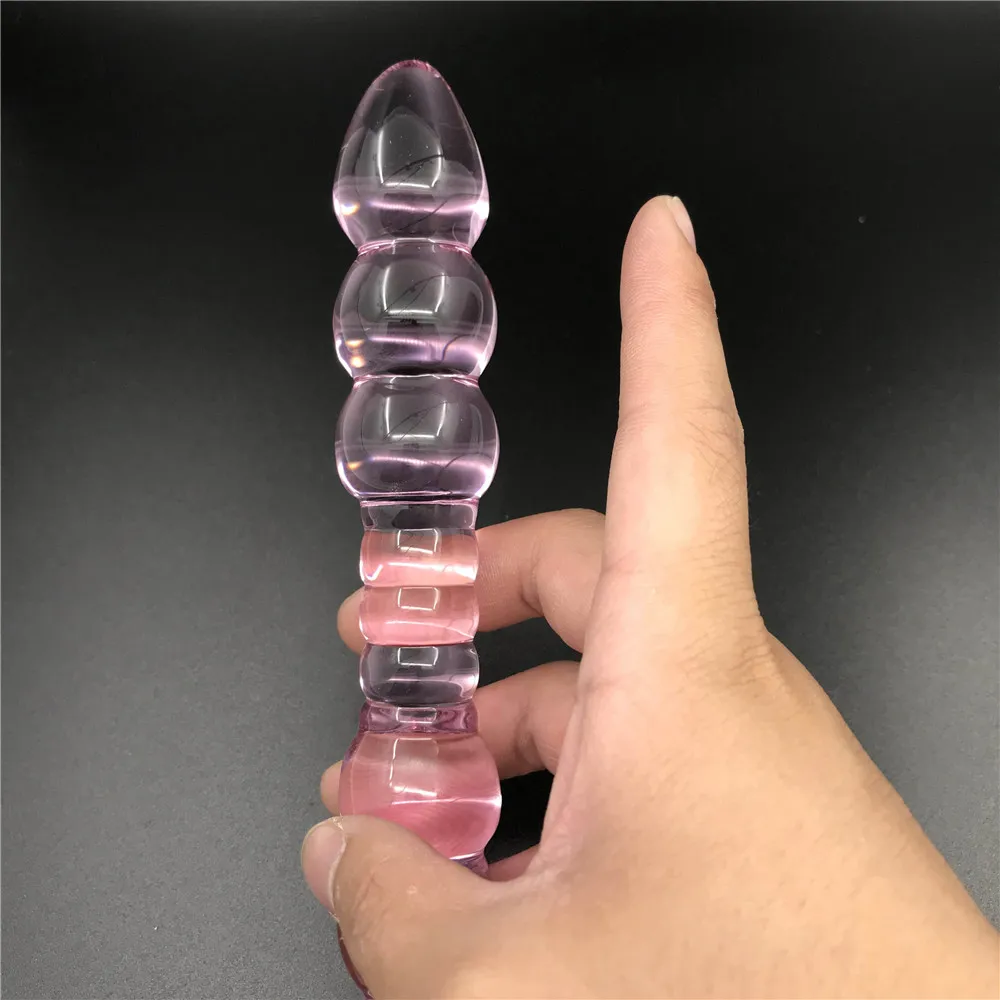 Purple glass Anal butt plug simulation penis Sex toy Adult products for women men female male masturbation | Красота и здоровье