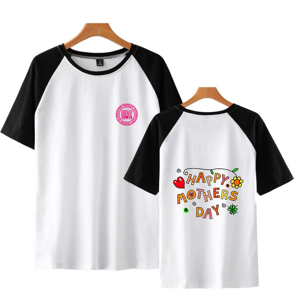 

Mothers Day T-shirt O-Neck Raglan Short Sleeve Women Men Streetwear Harajuku Sportswear 2021 Summer New