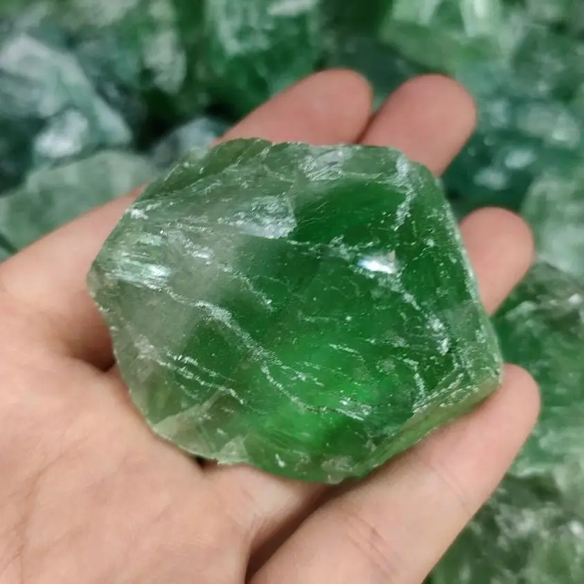 

1pc 40-60g Natural raw green fluorite rough stone natural quartz crystals mineral energy stone for healing