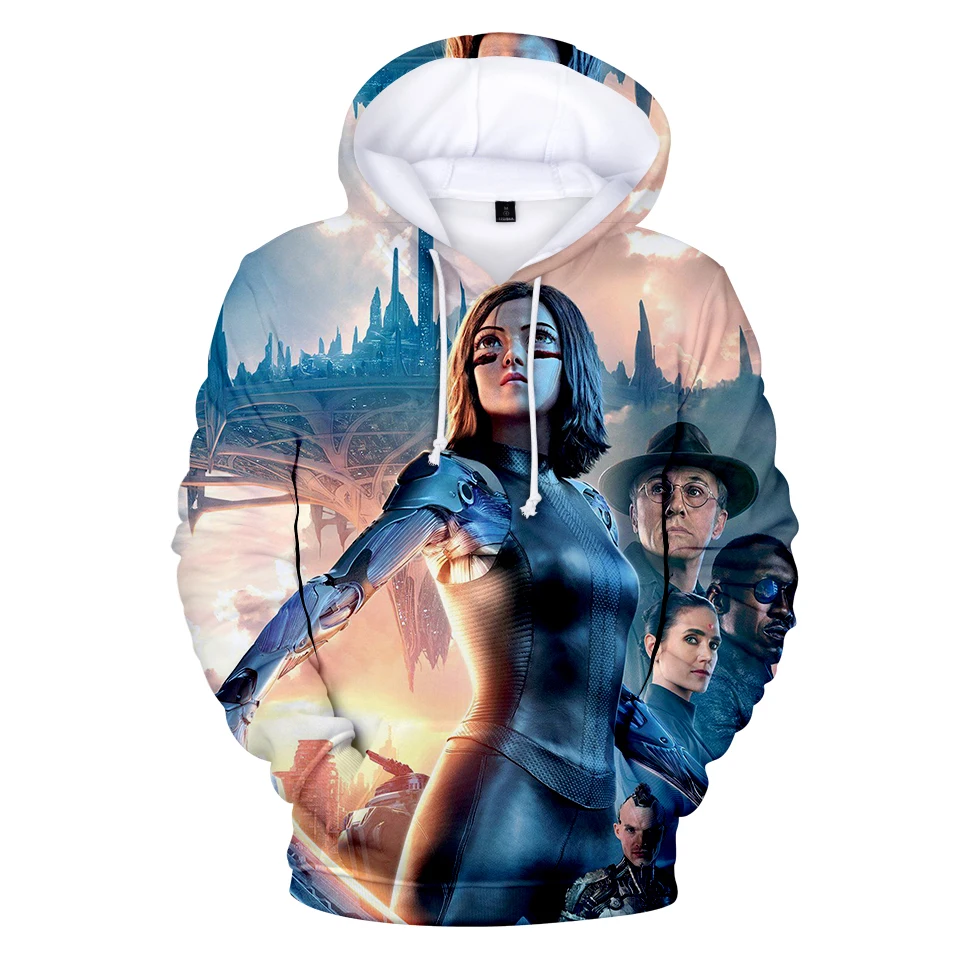 Новые толстовки с 3D изображением алиты боевых ангелов для мужчин и женщин