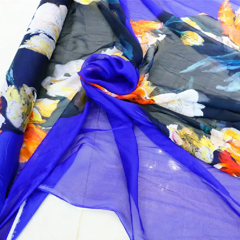 Morbido tessuto di seta Chiffon traspirante abito leggero sciarpa abito design taglia 138x100com abito da sposa tenda corda testa