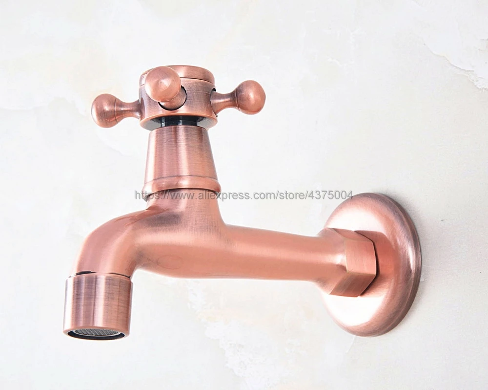 Античная красная медная настенная Швабра для ванной комнаты Смеситель Одиночная