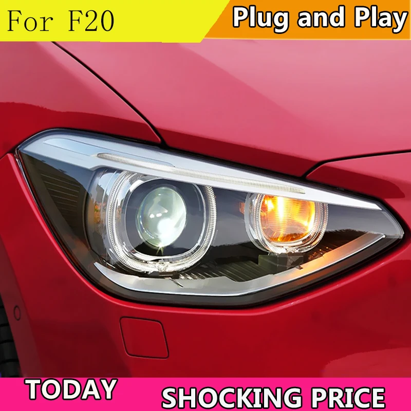 Автостайлинг для BMW 1 серии F20 фары 2012 2015 двухлучевая линза проектор ксеноновые