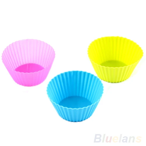 12 шт Мягкий Силиконовый круглый торт Маффин форма лайнер для шоколадного кекса
