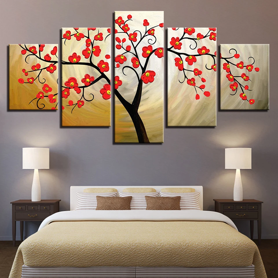 Плакат с цветами розовый красный жёлтый белый фиолетовый синий черный стены 5