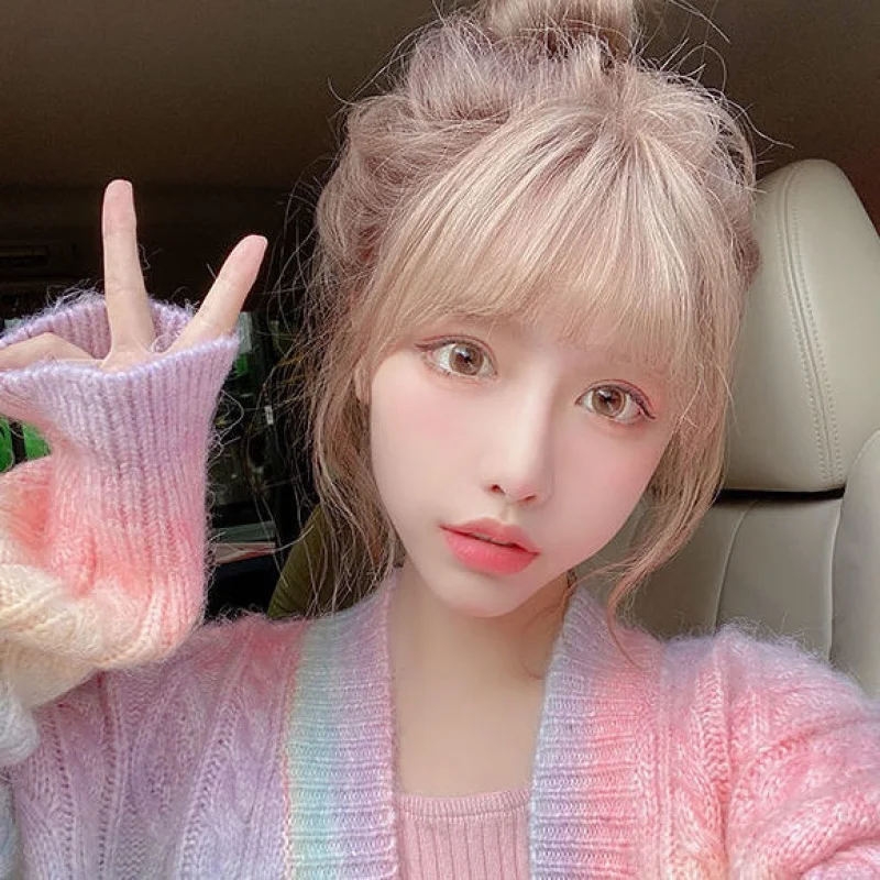 

Waxy rainbow sweater women 2021 new spring and autumn outer wear sweater Japanese plush loose sweater cardigan trend