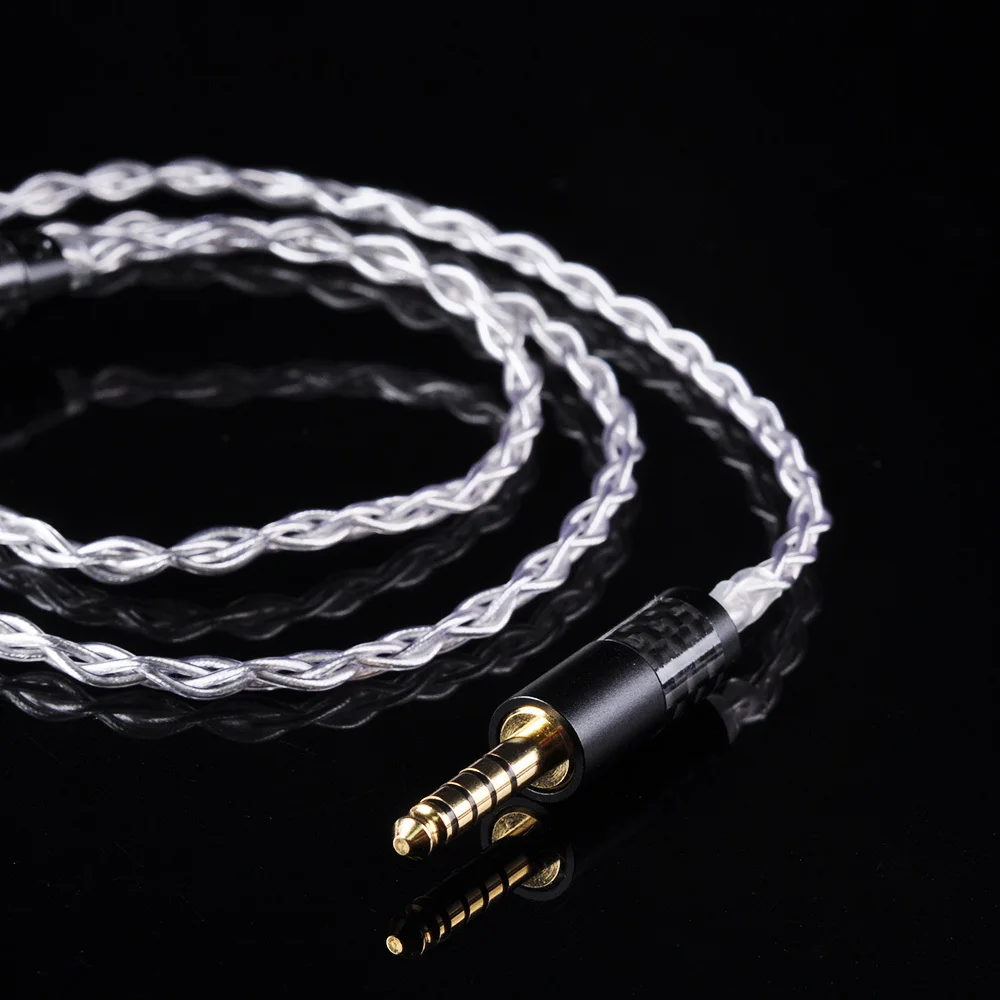 UPOCC Litz 28AWG 7N одиночный Кристальный Медный Серебряный кабель 2,5/3,5/4,4 мм сбалансированный кабель для наушников с MMCX из Тайваня для HQ8 HQ10