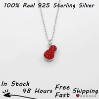 colgante de plata 925 para mujer s925 silver red and black colorful wulu crystal pendant white gold plated double sided necklace