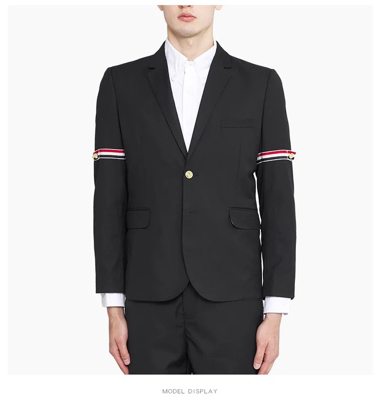 

TB 2021 THOM модный брендовый официальный блейзер Мужской британский Повседневный костюм Мужская куртка весна-осень полосатый черный деловой шерстяной пиджак