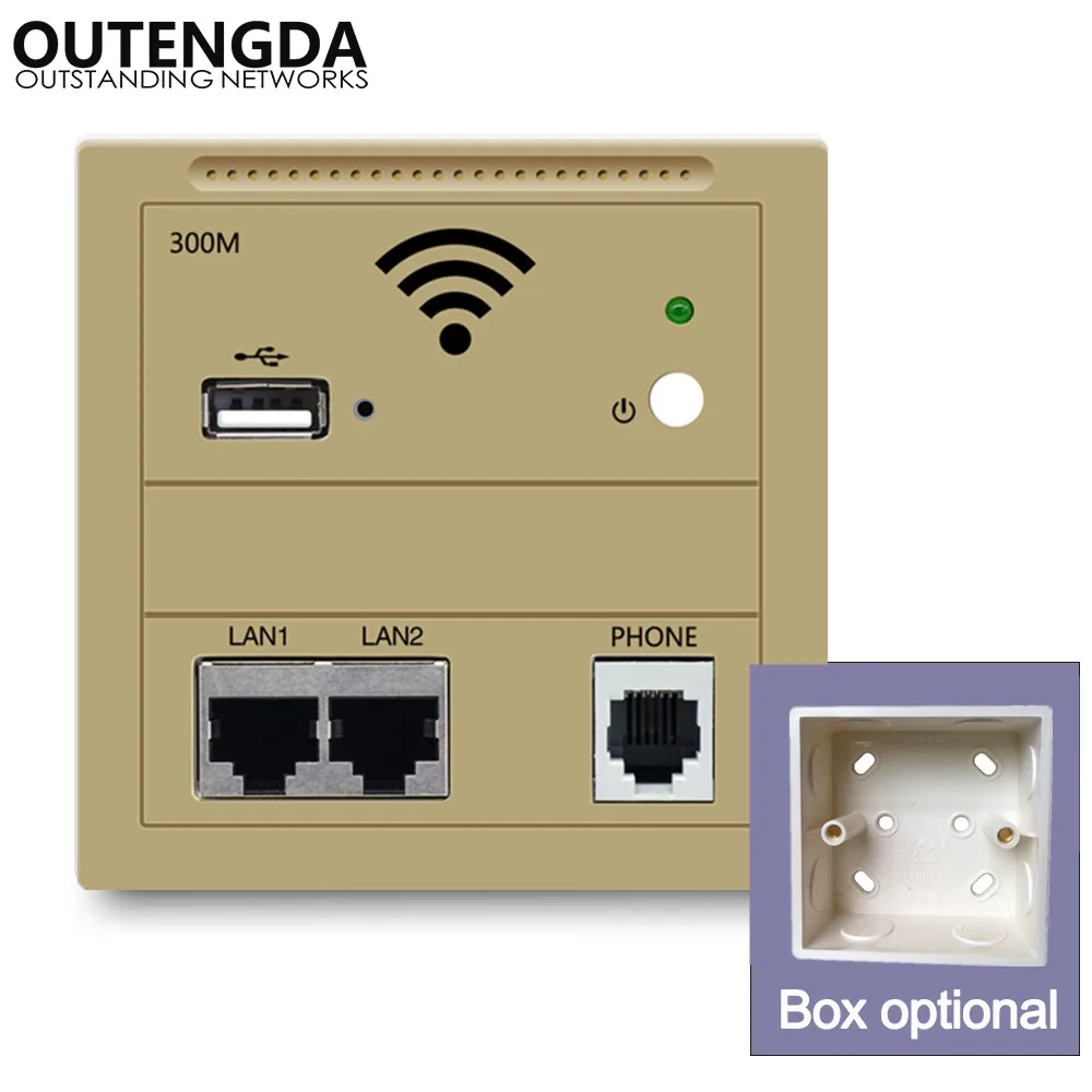 Wi-Fi роутер RJ45 802.3af 300 Мбит/с беспроводной в стене точка доступа Ethernet с USB зарядкой
