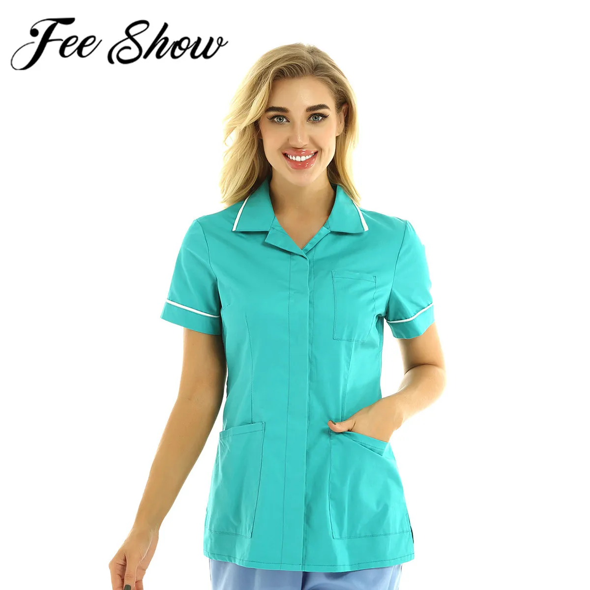 Женская туника для здоровья с отложным воротником одежда медсестры терапевта