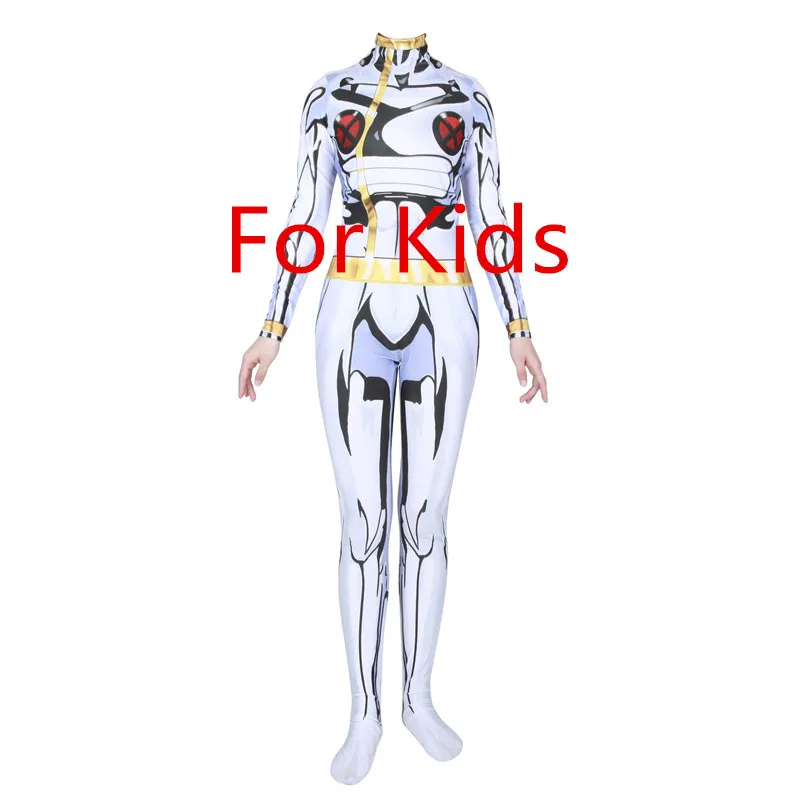 Storm Kids Костюм Икс-мен для косплея, серый, джинсовый, Китти, прайд, Psylocke, костюм супергероев, Zentai, боди, костюм, Комбинезоны для женщин, детей на Хэллоуин - Цвет: Storm Kids