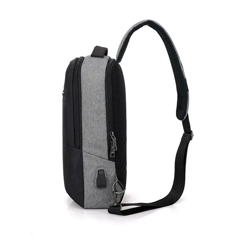 Нагрудная сумка, мужская, водонепроницаемая, с USB-разъемом от AliExpress WW