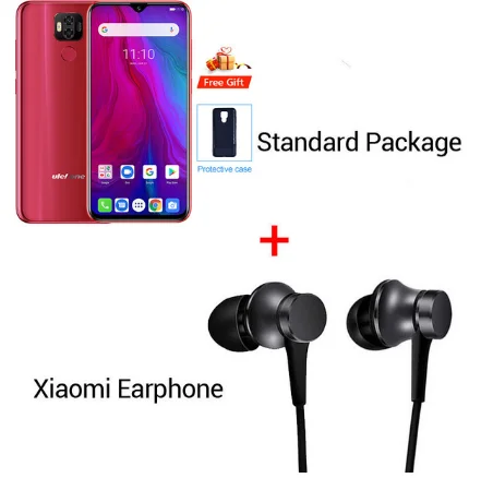 Ulefone power 6 Смартфон Android 9,0 Helio P35 Восьмиядерный 6350 мАч 6," 4 Гб 64 Гб 16 МП распознавание лица NFC 4G LTE Global Mobile P - Цвет: Red N Earphone