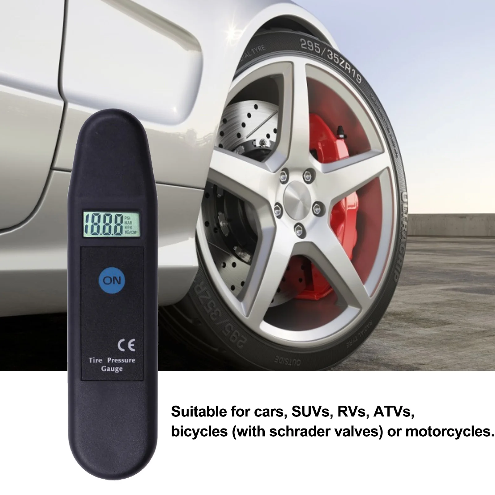 

Auto Digital Tyre Pressure Gauge LCD Display Accuracy Wheel Pressure Monitor Vehicle For Cars Motorcycles Bicycles SUVs RVs ATVs