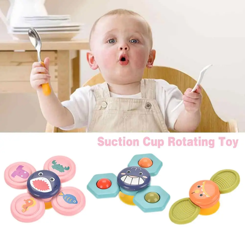 

3PCS Suction Cup Spinner Toys Baby Rotating Bathing Toys