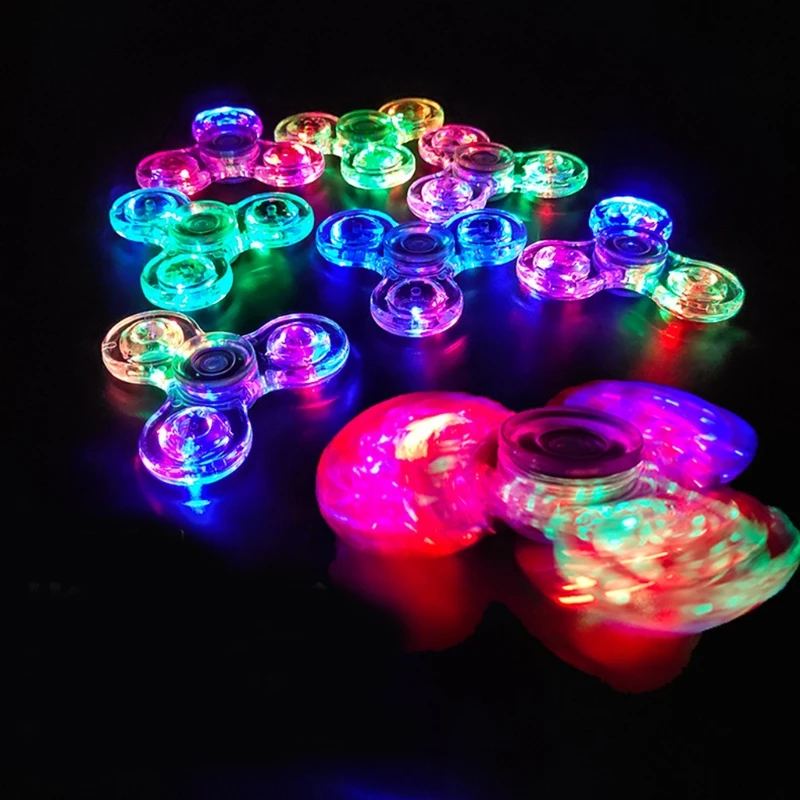 

Luminous LED Light Fidget Spinner Hand Top Spinner EDC Spiner Finger Stress Relief Toys Transparent Spinner Kids Adult Toy
