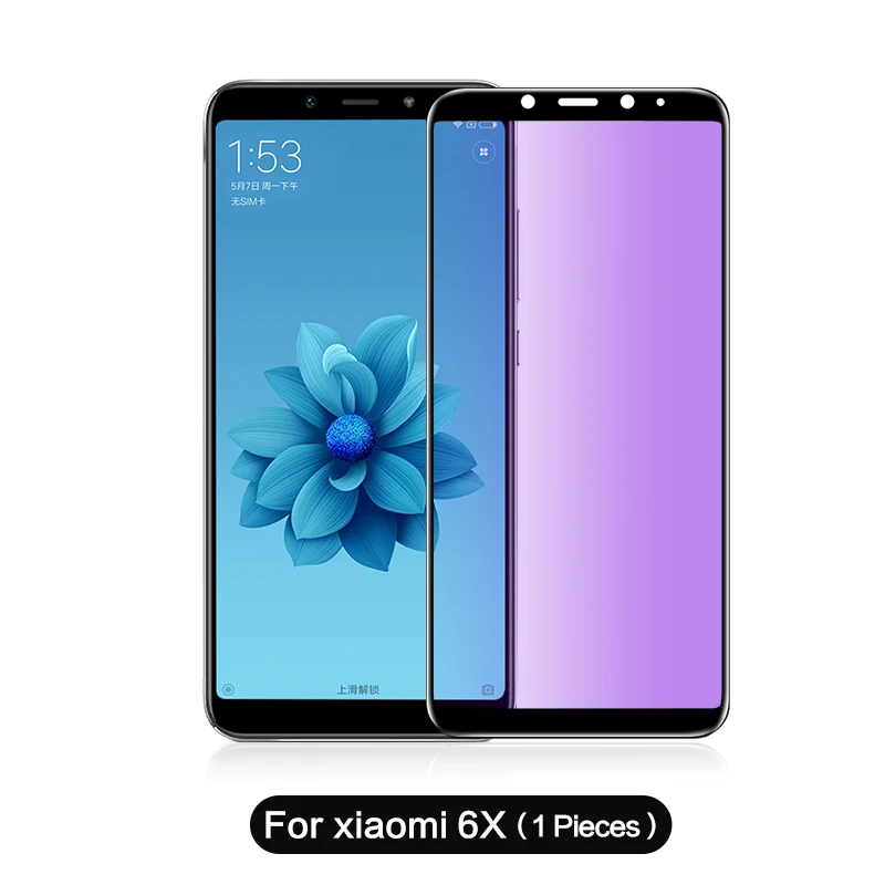 for xiaomi 6X Синий светильник SmartDevil для Xiao mi Red mi Note 7 закаленное стекло для Xiaomi mi 8 mi 9 SE 6X красный mi Note 7 Защита экрана полное покрытие - Цвет: for xiaomi 6X